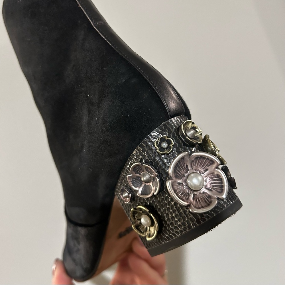 COACH Black Boots with Embellished Heel - Picture 11 of 14